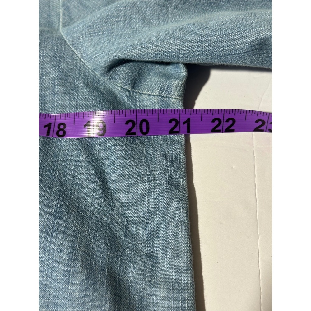 Martha Stewart Everyday Denim Tunic Top Womens Boat Neck 3/4 Sleeve Size Small - Picture 8 of 9